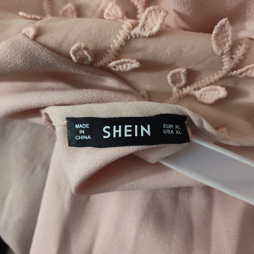 Shein Pink Embroidered Top